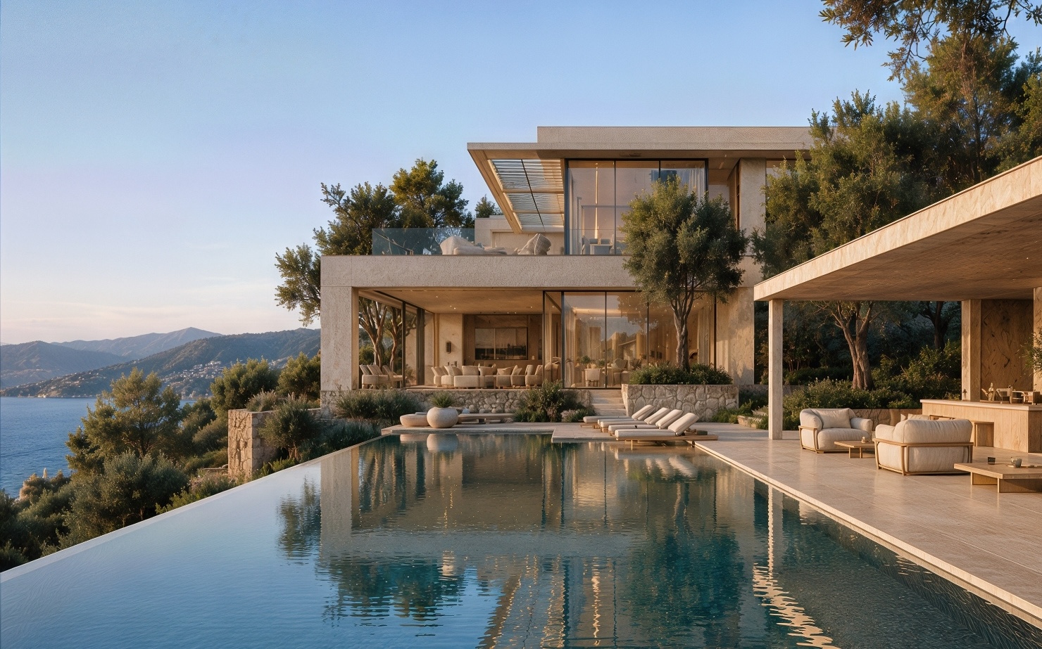 Modern home with pool in Greece